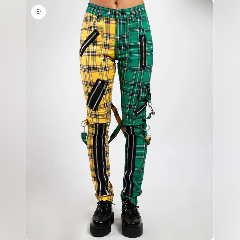 TRIPP NYC SPLIT LEG PLAID BONDAGE PANT